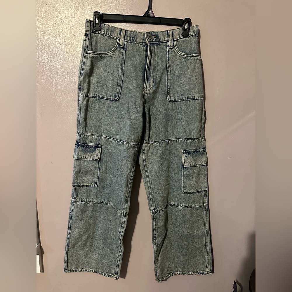 SO Juniors Cargo High-Rise Wide-Leg Jeans